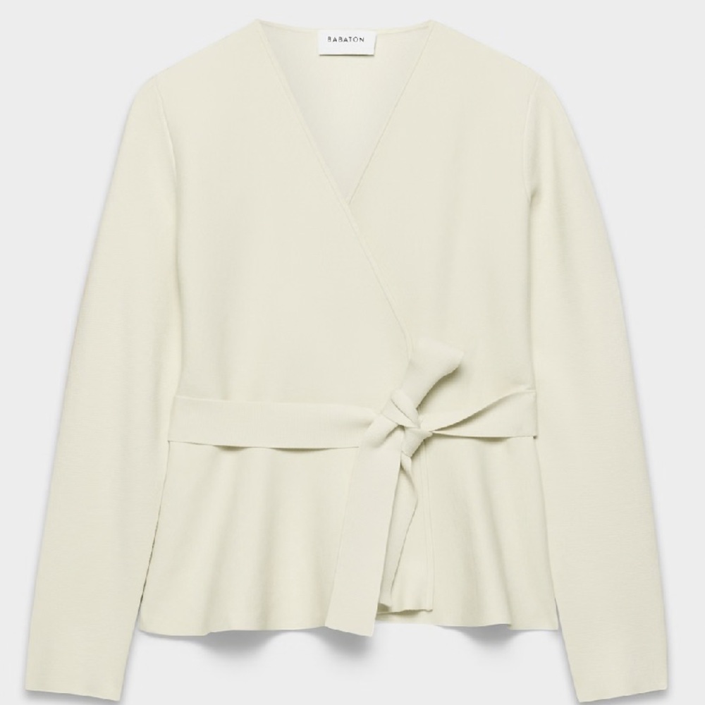 Babaton Ivory Knit Top / cardigan / wrap sweater